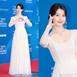 IU đẹp tựa nữ thần trong váy trắng tại thảm đỏ Baeksang 2025 - Ongkinh