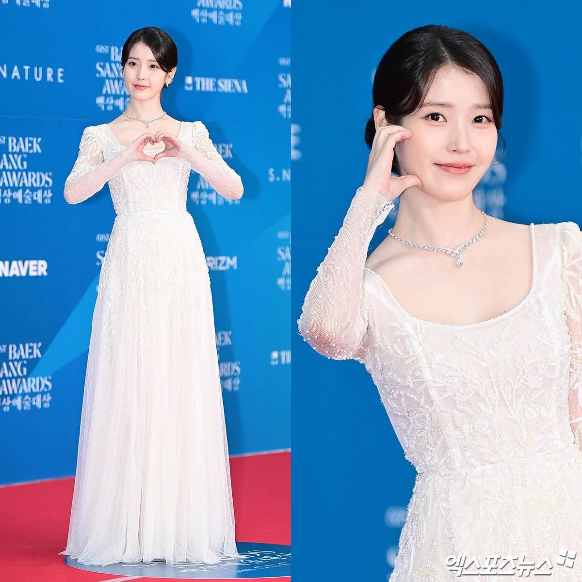 IU đẹp tựa nữ thần trong váy trắng tại thảm đỏ Baeksang 2025 - Ongkinh