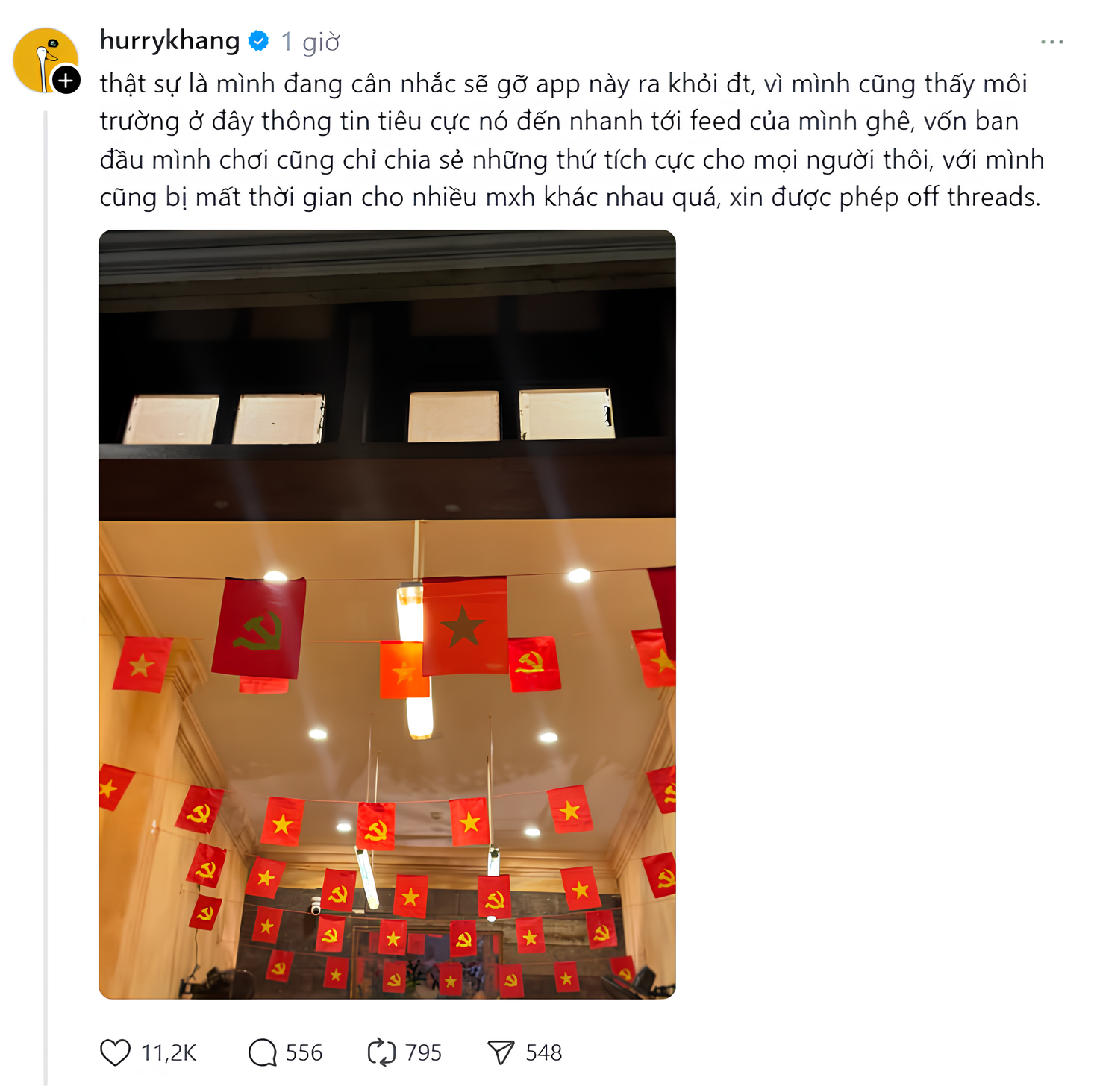 HURRYKNG tuyên bố tạm ngưng hoạt động trên Threads, chỉ giữ lại các bài viết "chữa lành" - Ongkinh