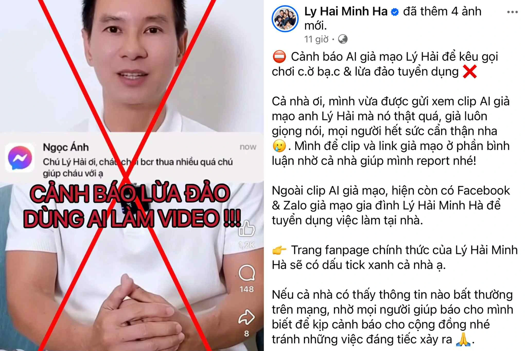 Lý Hải phản hồi về clip giả mạo liên quan đến cờ bạc, lừa đảo - Ongkinh