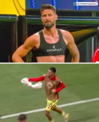 Olivier Giroud và sự cố "quên áo" trên sân cỏ - Ongkinh