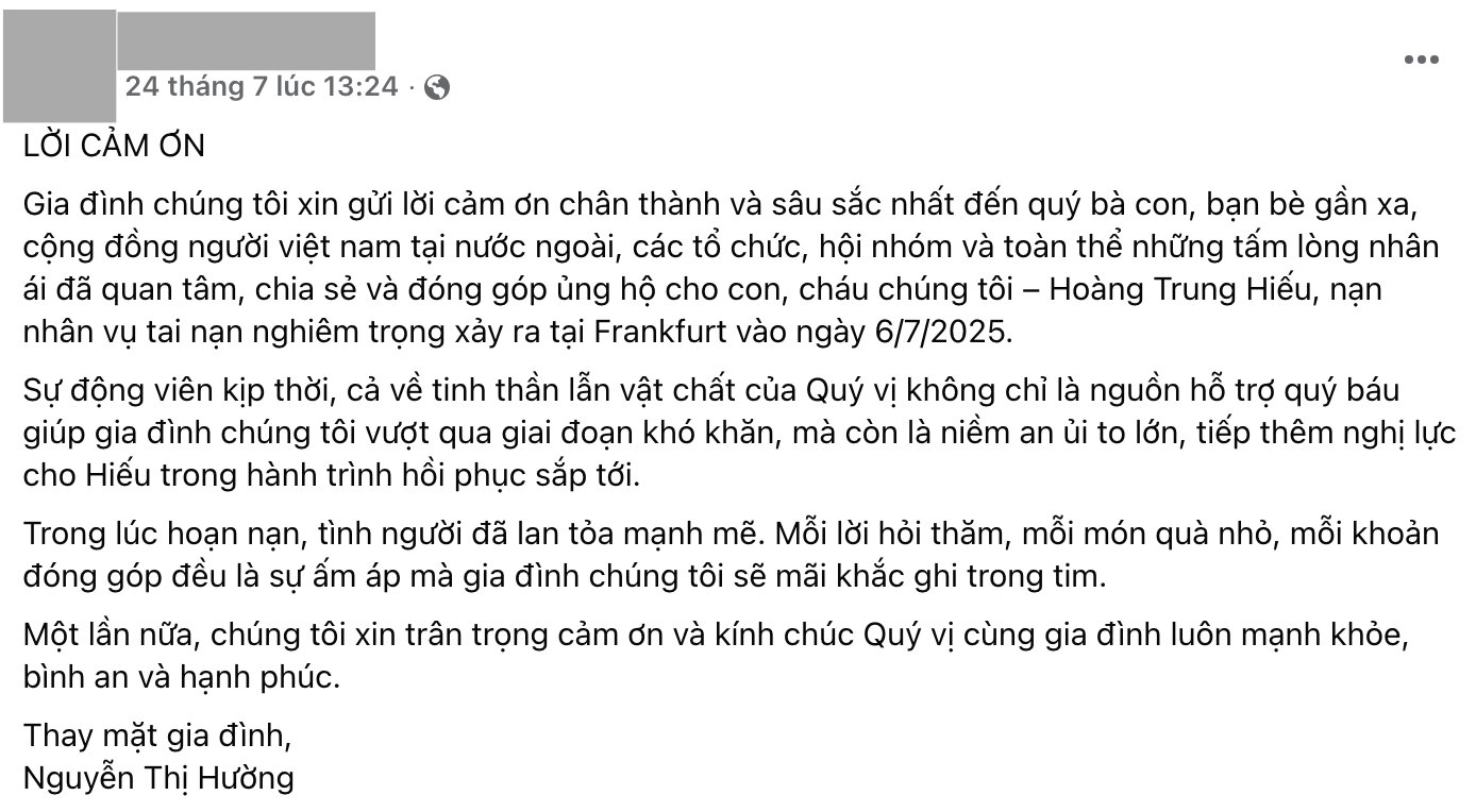 Bốp thoát khỏi cơn nguy kịch, gia đình xúc động gửi lời cảm ơn từng tấm lòng