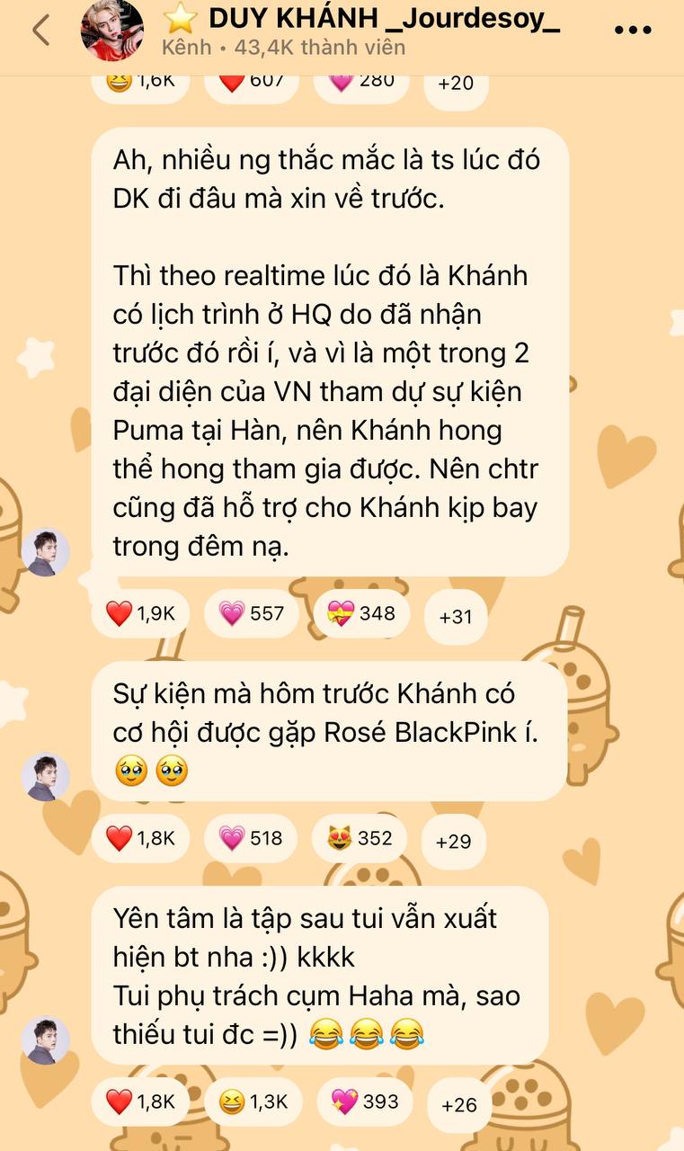 Duy Khánh lên tiếng giữa tin đồn rời “Gia đình Haha”