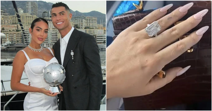 Bạn gái Cristiano Ronaldo đăng ảnh đeo nhẫn cưới