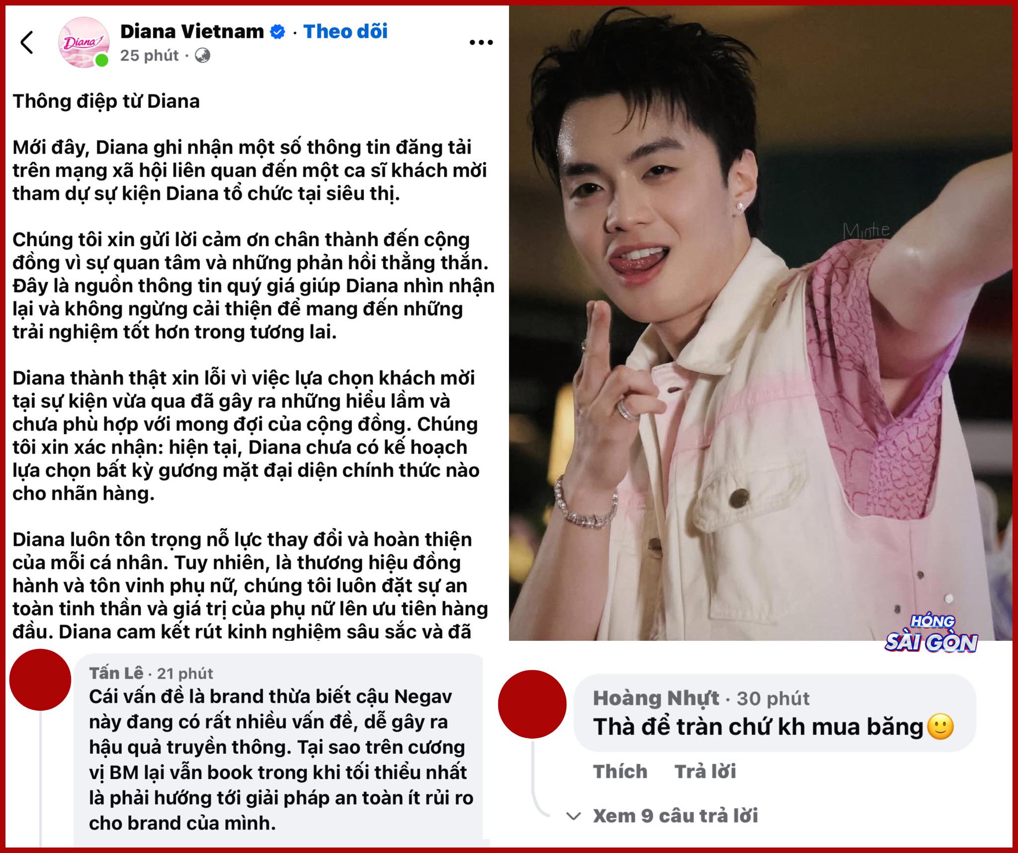 Nhãn hàng Diana xin lỗi vì mời rapper Negav - Ongkinh