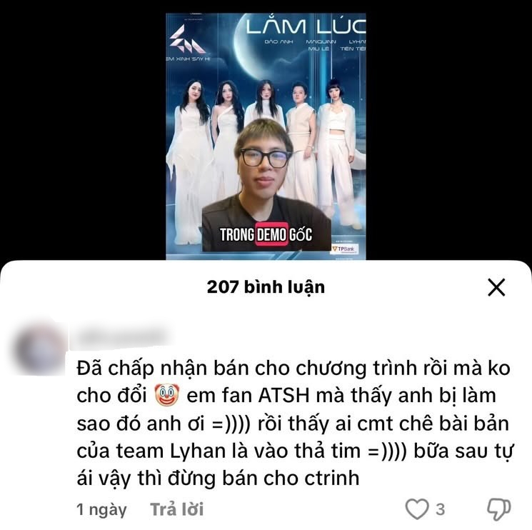 Chính tác giả cũng không thích bài hát của nhóm LyHan